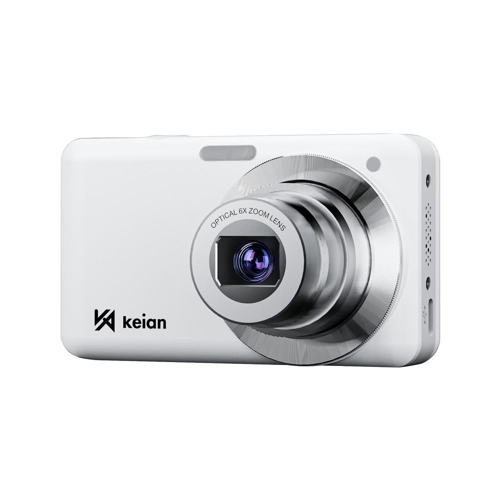 KDC125-WH Kompaktní digitální fotoaparát s 64MP vysoce citlivým CMOS snímačem a 6x optickým zvětšením, Bílý (Bílý)
