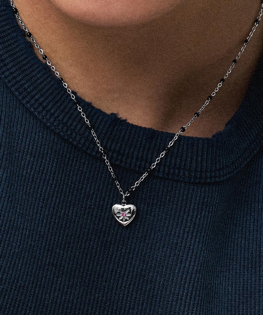 Scaletto Rs008 Pink Cz Setting Heart Pendent Necklace