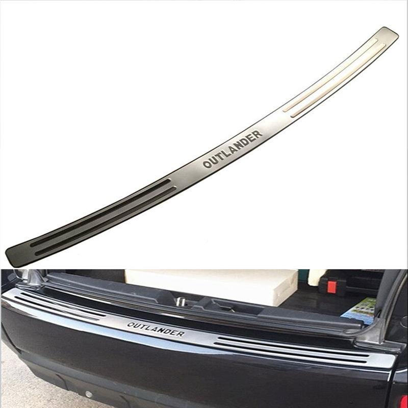 

Для Outlander Задний бампер автомобиля Защитные наклейки Накладки Защитные накладки на кромки дверей Изделия из хрома и нержавеющей стали 2013-2015