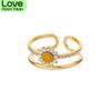 Cute Daisy Rings For Women Zircon Sweet Double Mini Flower Open Adjustable Finger Ring Wedding Party Boho Jewelry Gift Mujer