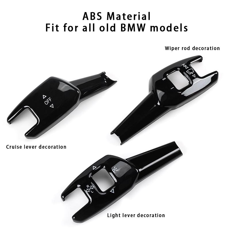 For BMW 3 4 5 6 7 Series X1X3X5X6 Car Turn Signal Wiper Lever Switch Cover Carbon Steering Steering Wheel Headlight Switch Trim