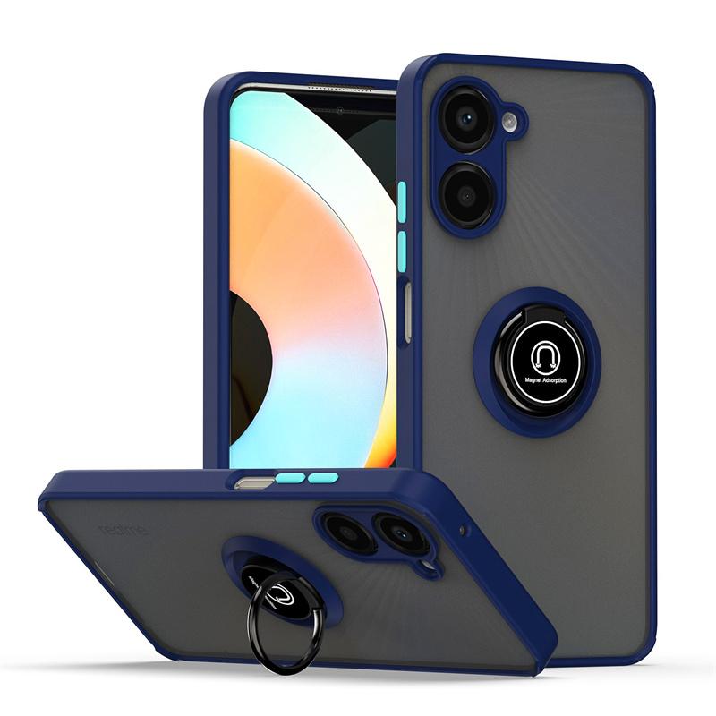 Shockproof Magnetic Matte Case For Realme 11 10 Pro Plus 9 8 7 Pro 5G 9i 8i C35 C33 C31 C30 C21Y C55 C53 Ring Stand Phone Cover