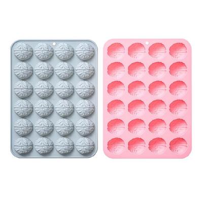 24 Hohlraum Gehirnförmige Silikonformen 3D Fondantformen DIY Kuchenbackwerkzeug