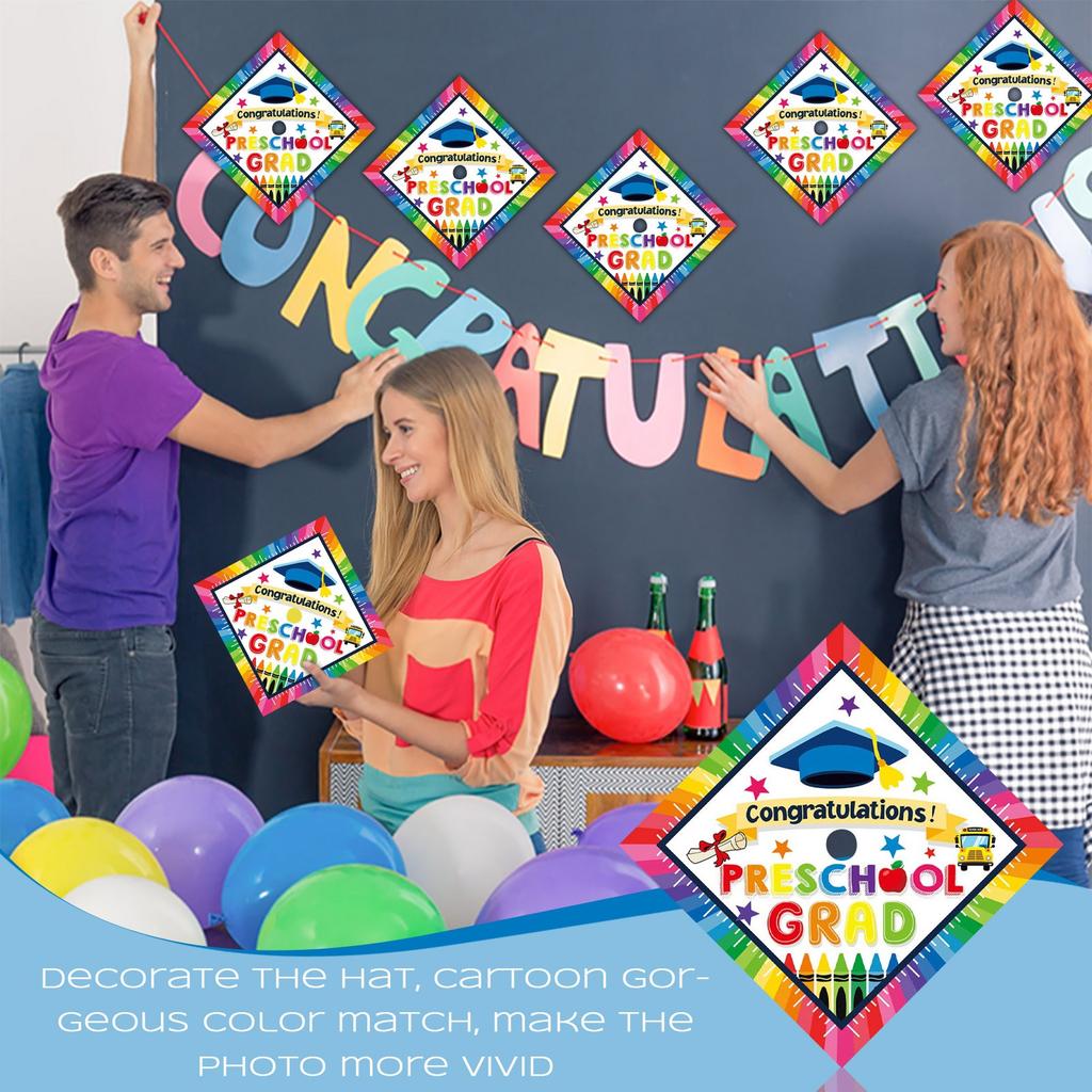 Graduation Season Party Decoration Headdress Colorful Graffitis Kindergarten Graduation Hat Decoration Card