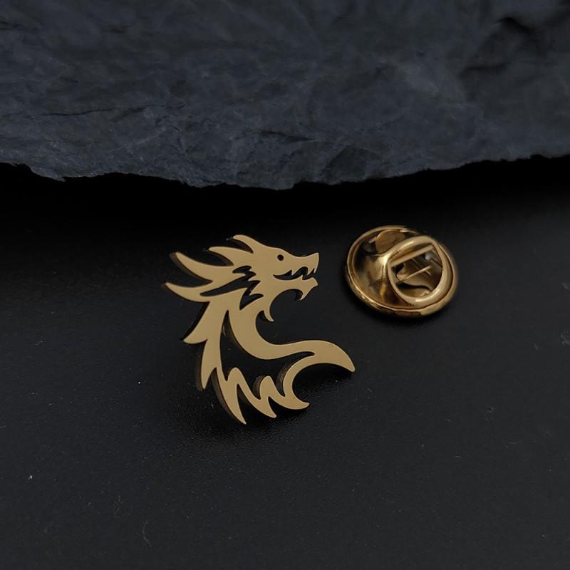 Chinese Ethnic Style Flying Dragon Men s Brooch Cufflinks Suit Dress Accessories Personalized Versatile Clothing 14k