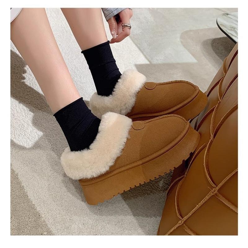 

Новые женские зимние ботинки с флисовой короткой голенью, нескользящие хлопковые туфли и повседневные хлопковые ботинки на толстой подошве 35