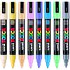 Uni Posca PC-5M Paint Marker Pen Wallet, Pastel Colours Set of 8 Assorted Colours, Medium Tip