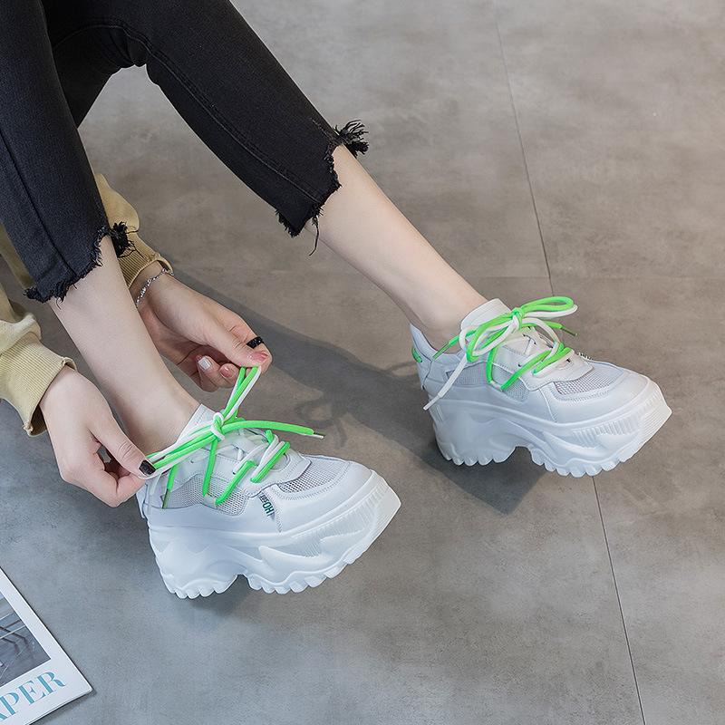Dad shoes women's summer 2025 new spring and autumn mesh breathable ins trendy shoes thick sole heightening sports and leisure shoes