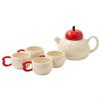 5 Pieces Ceramic Tea Set with Cups FruitShapedShaped Teapot Matching Glossy Crockery for
