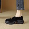 Round-toe Retro Women's Thick-soled High-heeled Casual Versatile Slip-on Shoes