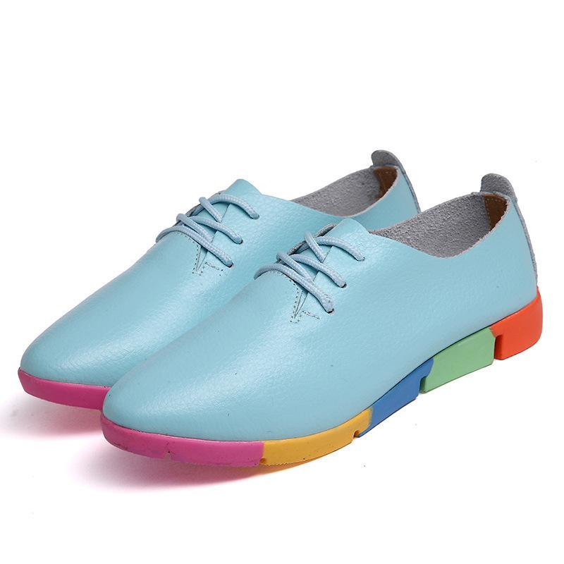 Casual Leather Mother Shoes Autumn Pregnant Women Non-slip Trend Single Shoes Nurse Large Size Beanie Shoes Women's Shoes