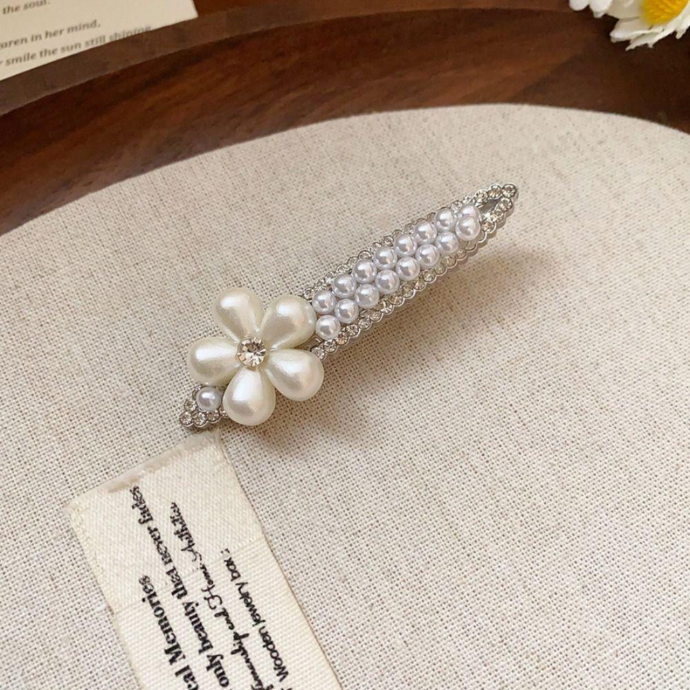 Dog Rhinestone Hairpin Cute Cute Puppy Hair Clip Fashion Pearl Flower Hair Clip Female