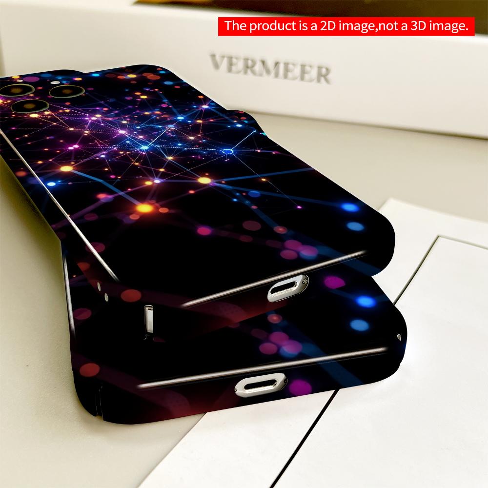 2DFlat Neon Network Lights Mobile Case All inclusive film hard phone case, compatible with iPhone 18 Pro Max 17 16 15 14 13 12 11