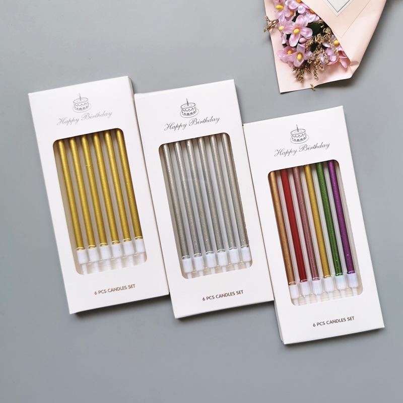 Elegant Long Stick Smokeless Candles for Cake and Wedding Decor
