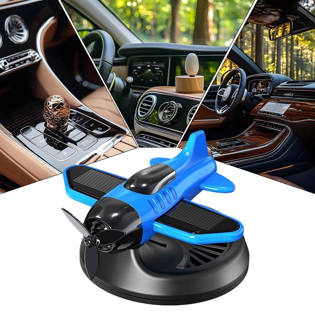 Solar Powered Car Air Freshener, Rotating Aircraft Shape Aromatherapy Diffuser, Long-Lasting Automatic Scent For Car Truck SUV