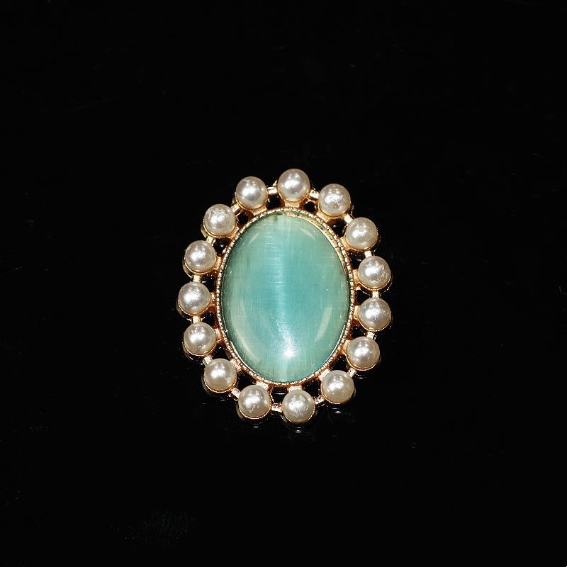 10Pcs Alloy Accessories Pearl Rhinestone Oval Flower Plate Diamond Buckle DIY Handmade Bridal Headgear Group Fan Accessories Material