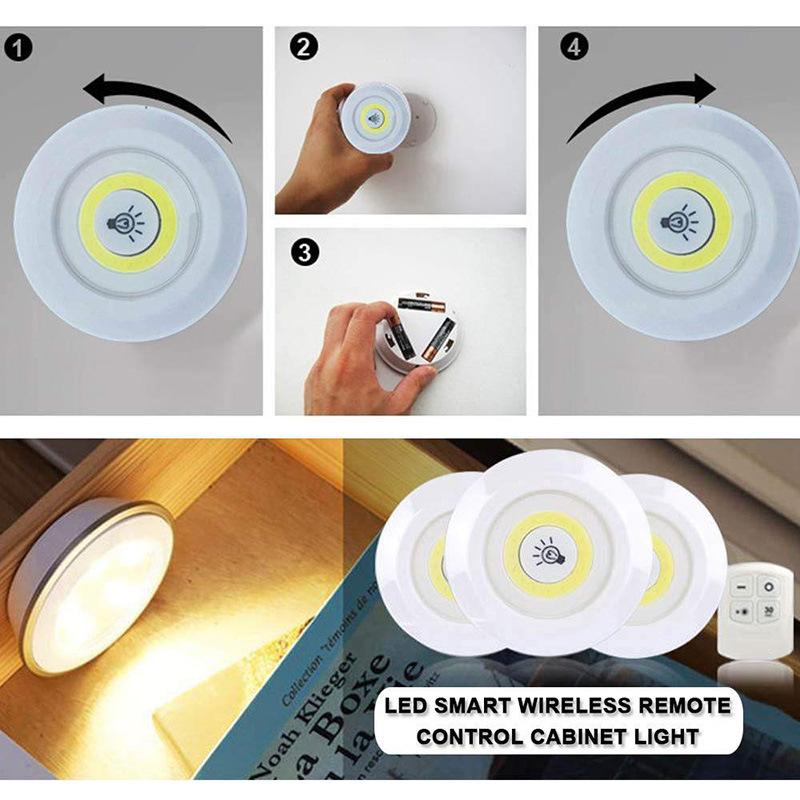 Under COB Cabinet Light LED Wireless Remote Control Dimming Wardrobe Night Lamp Home Kitchen Bedroom Bedside Lamps