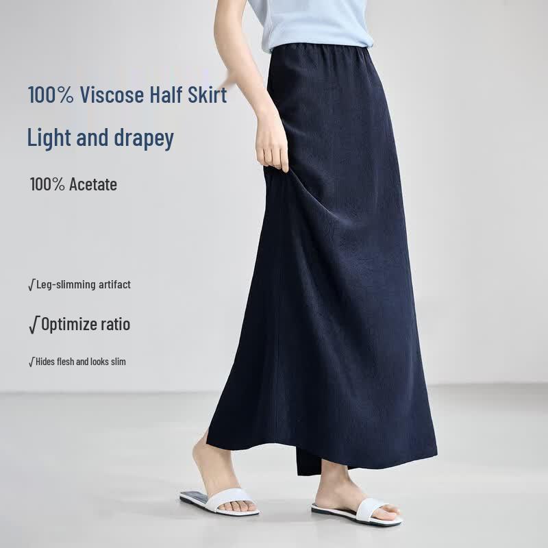 IHIMI Women s High-Waist Acetate Midi Skirt XL
