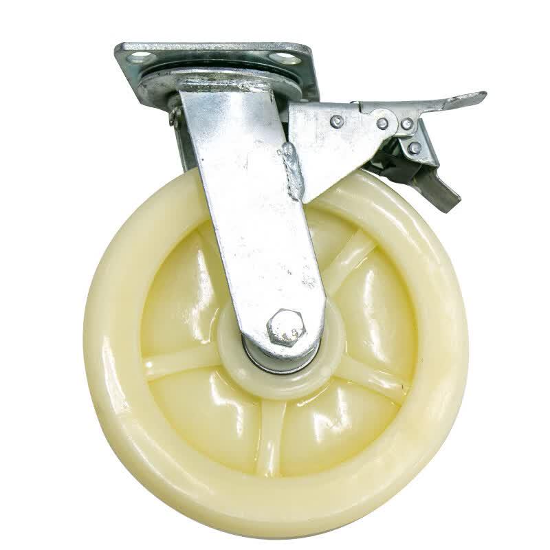 Haisidick Heavy-Duty White Nylon Industrial Caster Wheel Set