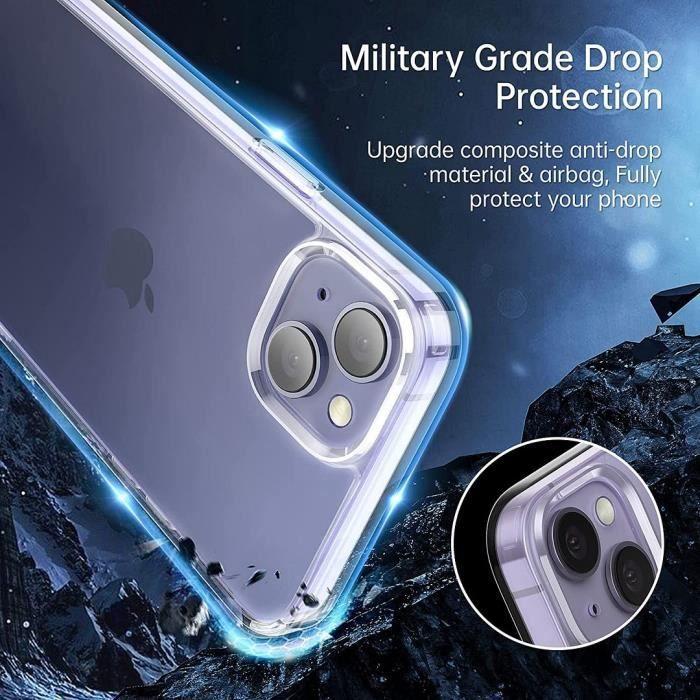 Coque de protection - BOOLING - pour iPhone 14 Plus - Rigide - Transparent - Anneau Magnétique