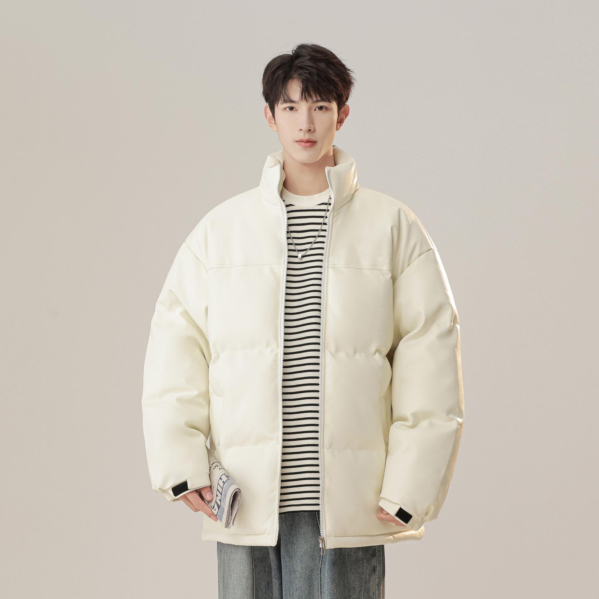 

Новая хлопковая одежда Мужская Зимняя Парная Свободная Повседневная Теплая Американская Мода Универсальная Хлопковая Одежда M белый