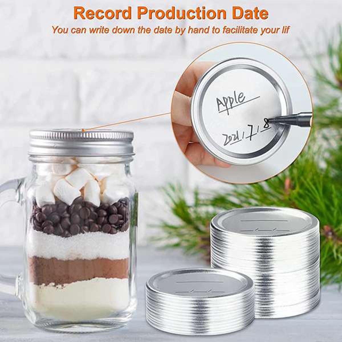 

M-Modern-100 Pcs Wide Mouth Canning Lids For Ball, Kerr Jars,86Mm Leakproof Mason Jar Lids,Split Type Jar Lids,For Mason Canning серебряный