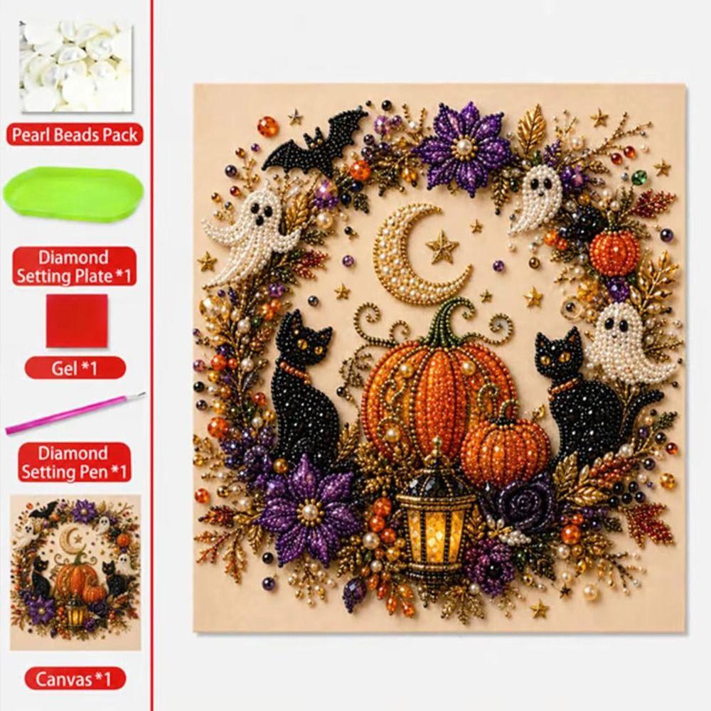 Halloweenowy Motyw Halloweenowy Duch Perłowa Sztuka Zestaw DIY Przyjazne Rękodzieło Malowanie Perłami Biuro