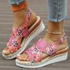 Fashion Zapatos Mujer Hot Sale Fashion Comfortable Floral Sexy Banquet Fish Mouth Soft Buckle Light Sandals Women's Casual Wedge Shoes