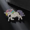 1/2 Pcs Fashion Rhinestones Alloy Horse Brooch Zodiac Pony Pins Women Men Clothing Accessories Suit Lapel Corsage New Year Gifts