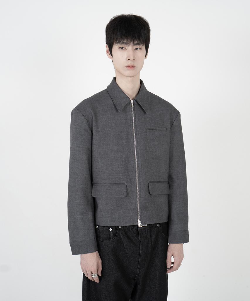 Euler Mode Crop Padded Blouson Jacket V2 (Grey)
