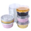 10Set Aluminum Foil Cake Container 250ml Cake Pans Liners With Lids Heat-Resistant Foil Baking Cups Cake Pan Kitchen Tool
