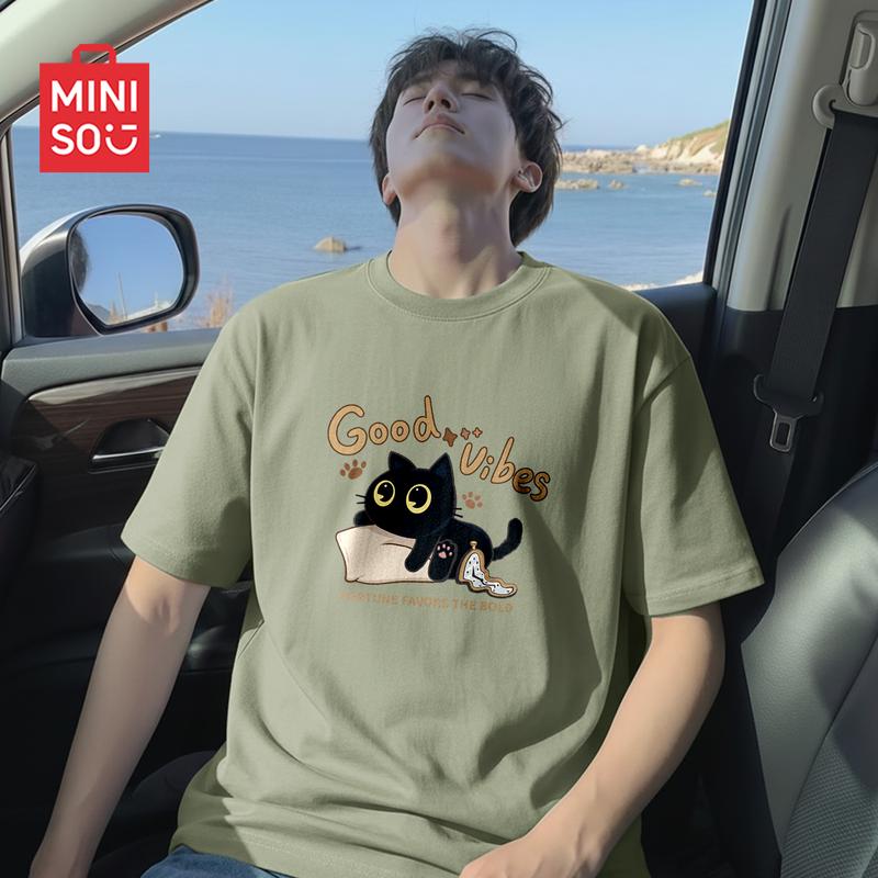 MINISO Men s Pure Cotton Short Sleeve T-Shirt XL