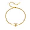Gold Plated Layered Cubic Zirconia Heart Bracelet Dainty Tennis Chain Jewelry