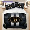 Juventus Legacy: Black Gold Triumph Bedding (1 * Duvet Cover + 2 * Pillowcase, Without Core) Christmas Birthday Gift Bedding Set