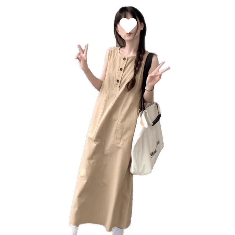 Ärmelloses lässiges lockeres Kleid Sommer neue Damenbekleidung Temperament dünn Angeln Date-Kleid Strandurlaub