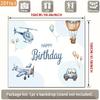 2D Boys Adventure Happy Birthday Backdrop Airplane Photography Background