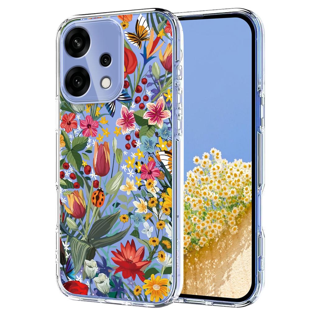 For Oppo Reno14 5G (Global)/Oppo Reno14 5G (China)/Oppo Reno14 F 5G Case Butterfly Floral Pattern Printing TPU Phone Back Cover