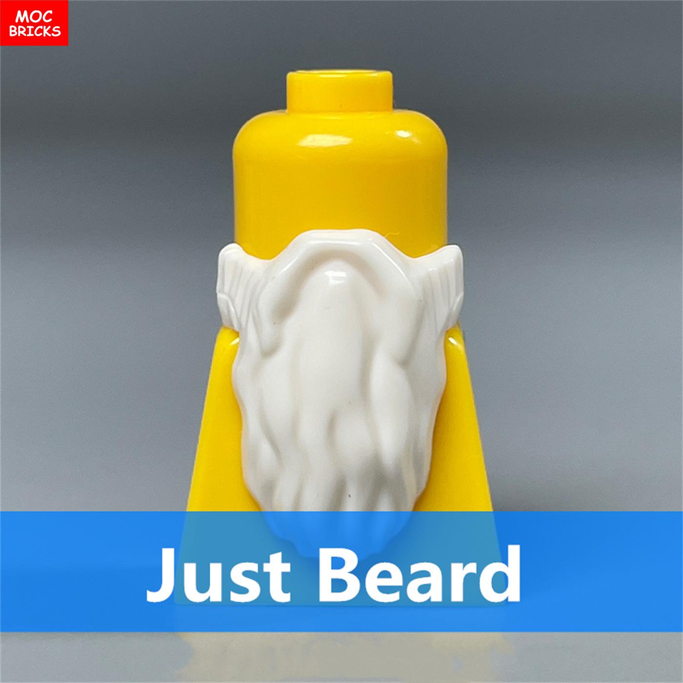 Professional Fishing Unisex Kids 10Pcs/Lot Moc Bricks Long Short Beard Moustache Bow Tie Model Action Figure Educational Building Blocks Kids Toys
