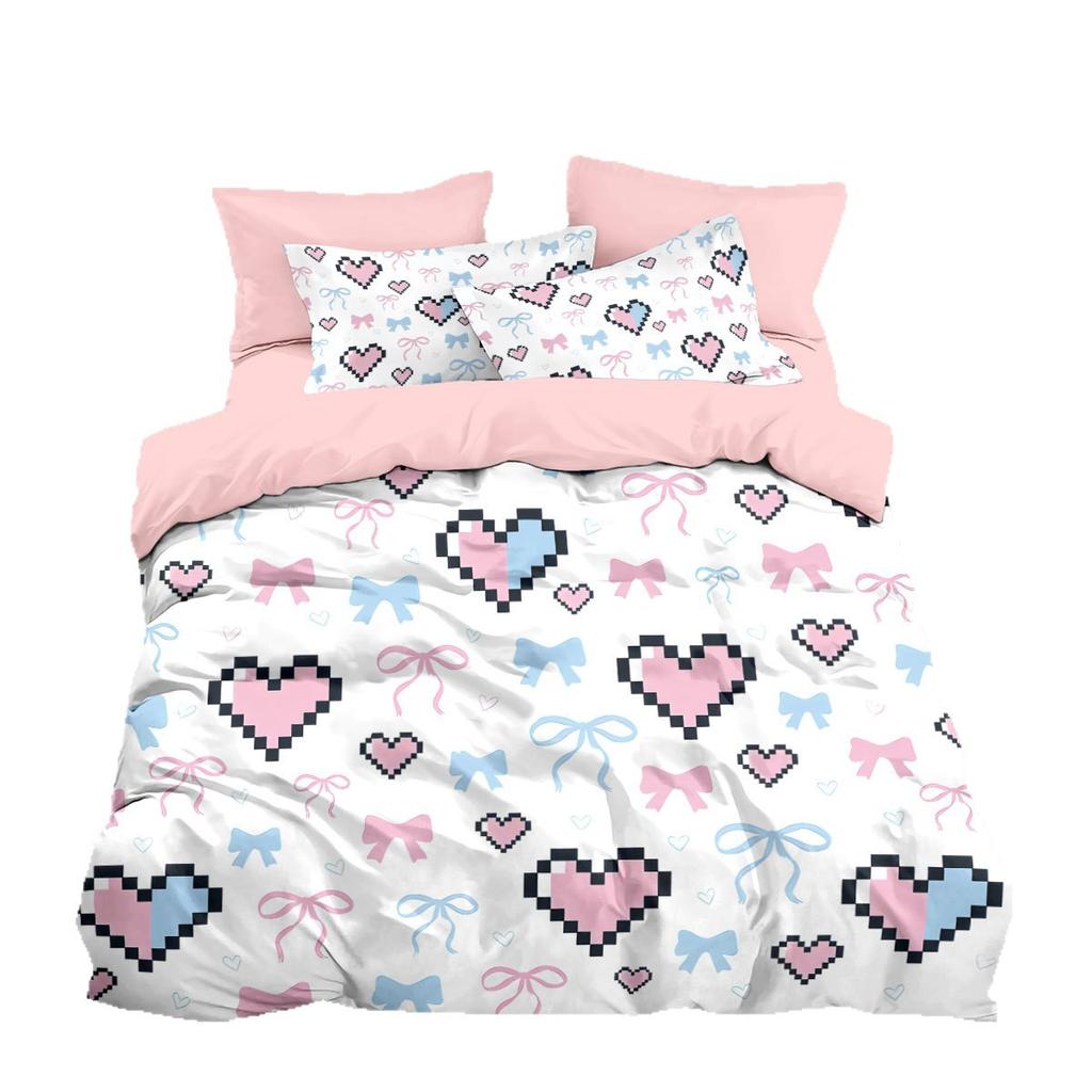 Comforter Cute Bow Love Bedding Set Ladies' Gift Pink Girl'S Room Decoration Single Double Large Size