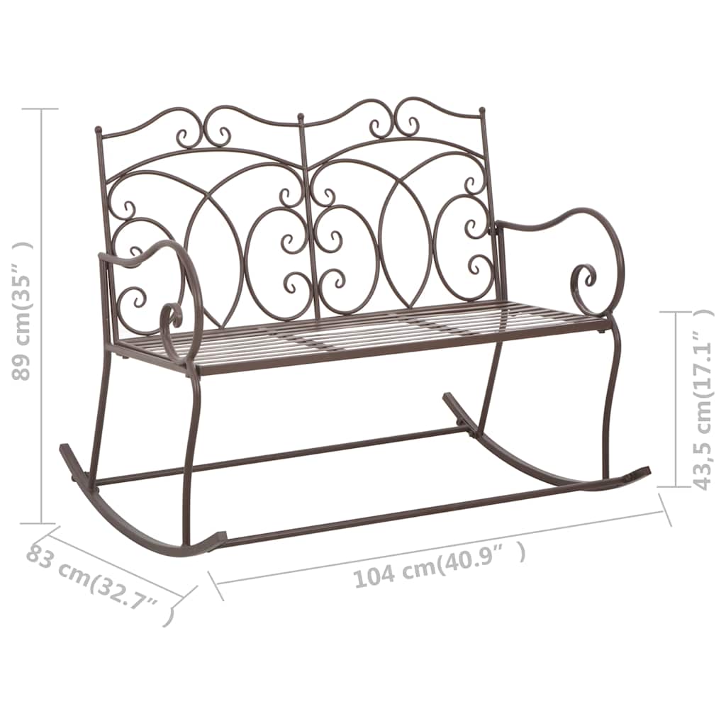 vidaXL Gartenbank 104 Cm Eisen Antik Braun