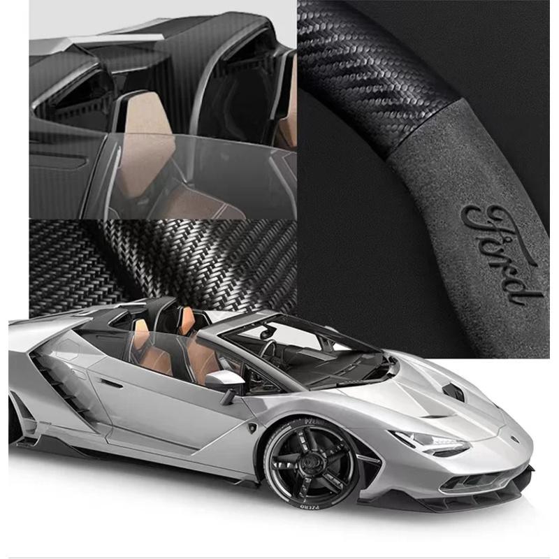 DIPE4 Ford ST EXPLORER EDGE Fiesta Focus Mondeo F150 Fusion Mustang Kuga Ranger Car Anti-Slip Suede Carbon Fiber Steering Wheel Cover
