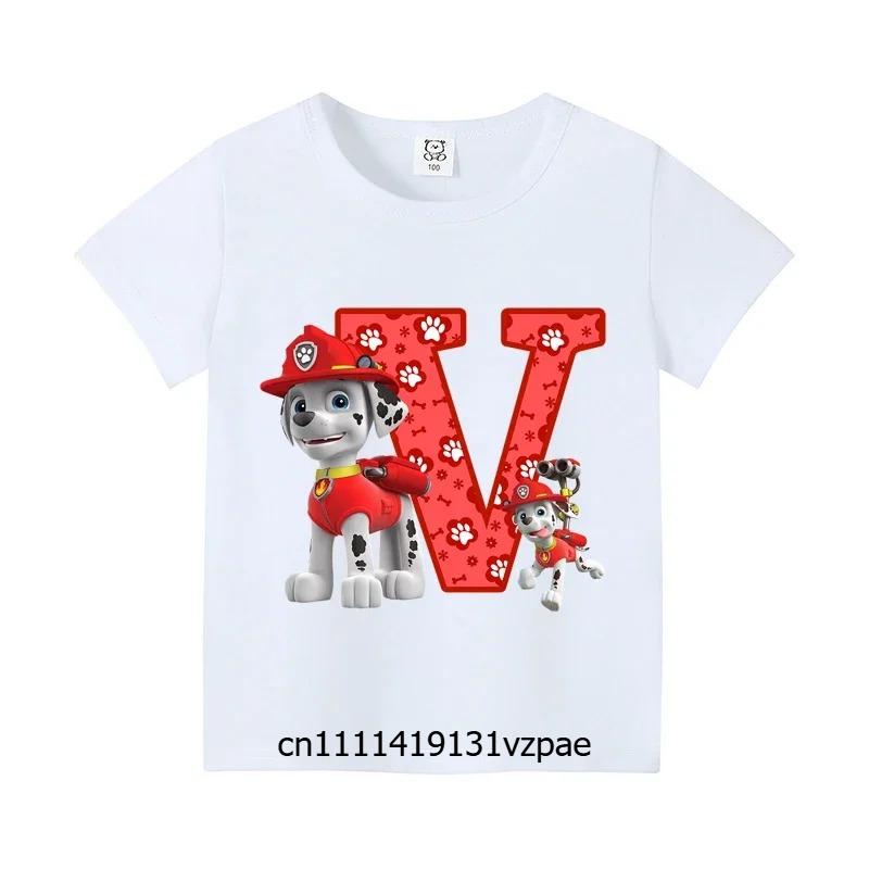 PAW Patrols Children Short Sleeve T-shirt Summer Kids Cartoon Printed Clothing Boy Casual Cotton Tee Girl Anime Cute Tops Gifts