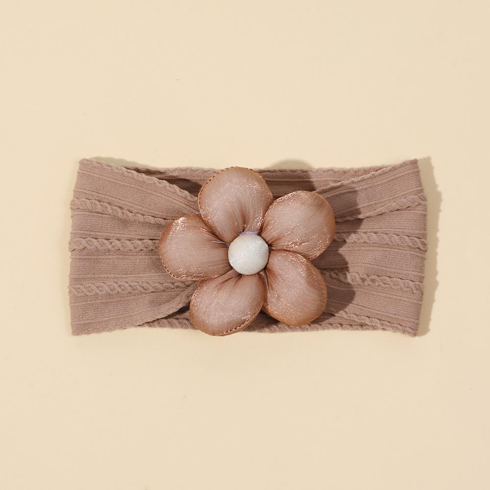 Europäisches & Amerikanisches Baby-Blumen-Stirnband - Einfarbig, Baumwollgefüllt, Fontanellschutz, Breites Band für Säuglinge.