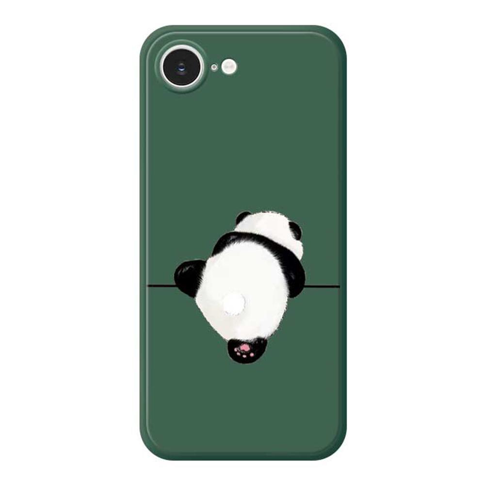 For iPhone 16e Case Panda Back Pattern Printing Straight Edge TPU Phone Back Cover