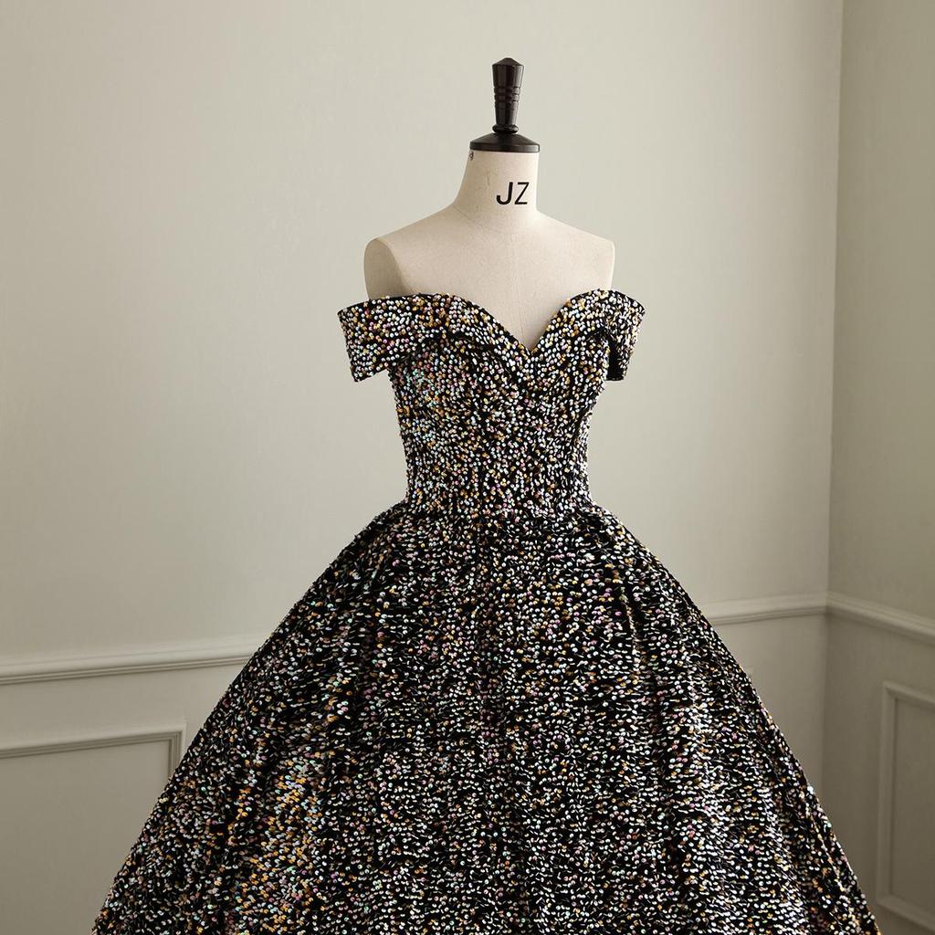 Cross-border Shiny Pitaya Puffy Skirt Wedding & Evening Gown