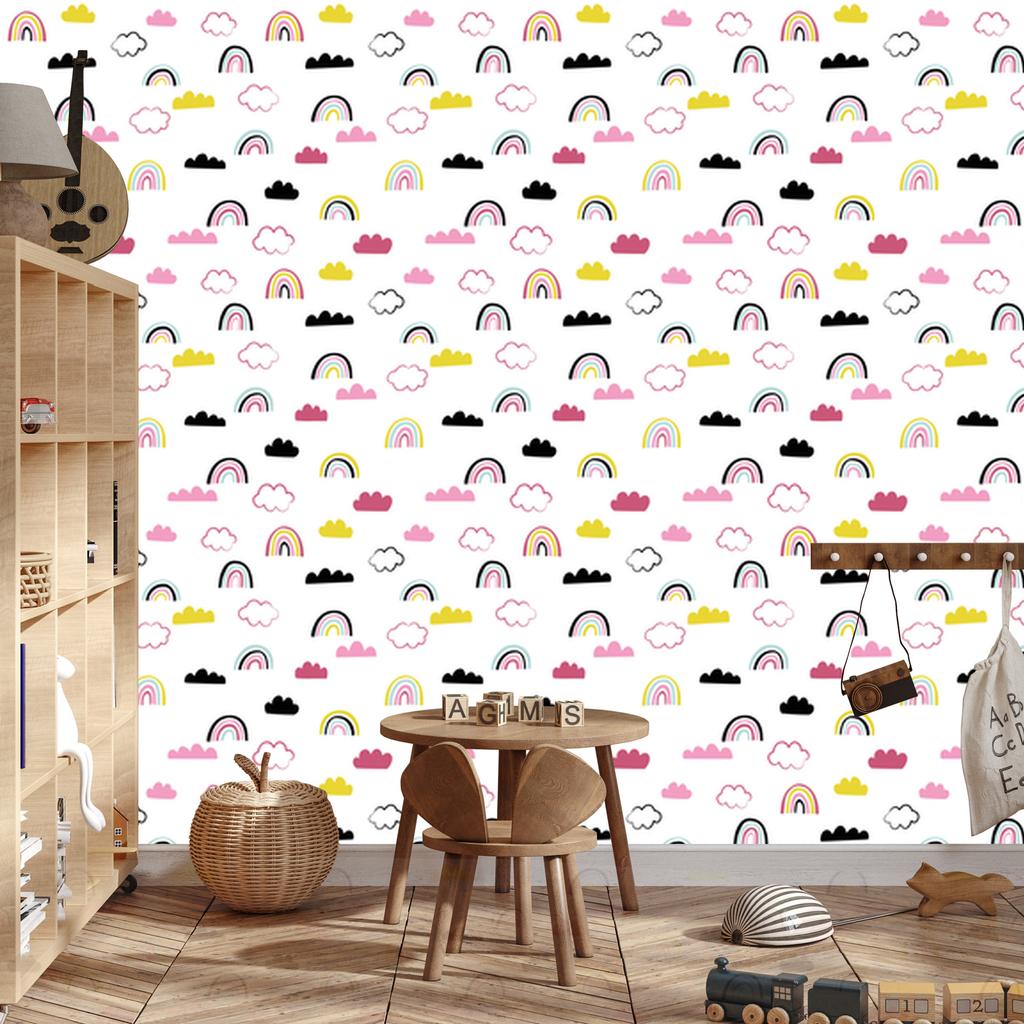 Colorful Clouds Rainbows Wallpaper for Living Room and Bedroom 50x1000