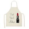 Nail Polish Lipstick Kitchen Cotton Linen Apron Bib Home Cleaning  Ladies  Cooking Picnic
