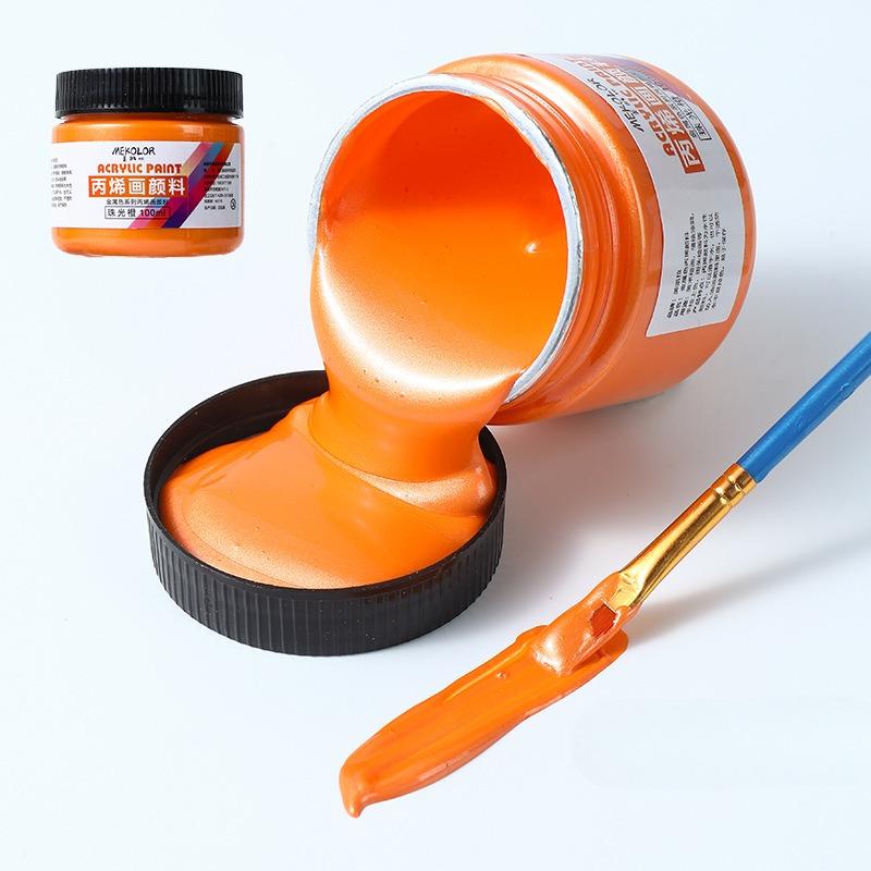 100ML Perłowa Farba Akrylowa Złoty i Srebrny Metaliczny Kolor DIY Papier Kamień Drewno Wodoodporny Pigment do Malowania