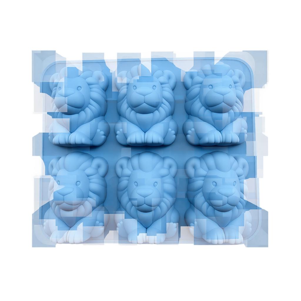 Silicone Lion Shape Ice Cube Tray Mold Flexible Non-Stick Reusable Animal Design Mold for Baking Chocolate Candy Soap Making