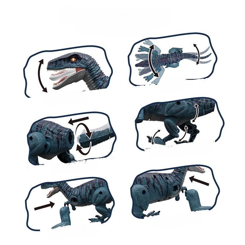 Controle remoto elétrico Velociraptor Tyrannosaurus Rex simulação som emissor de brinquedo de dinossauro de controle remoto